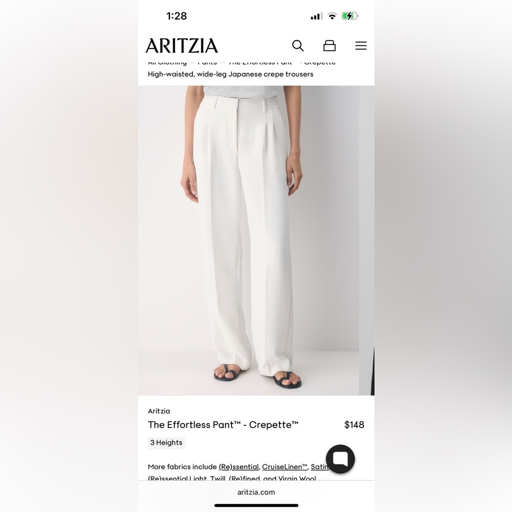 Aritzia Effortless pant in Light Burch